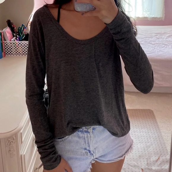 *4/$24* Brandy Melville Dark Grey Long Sleeve - Picture 8 of 8